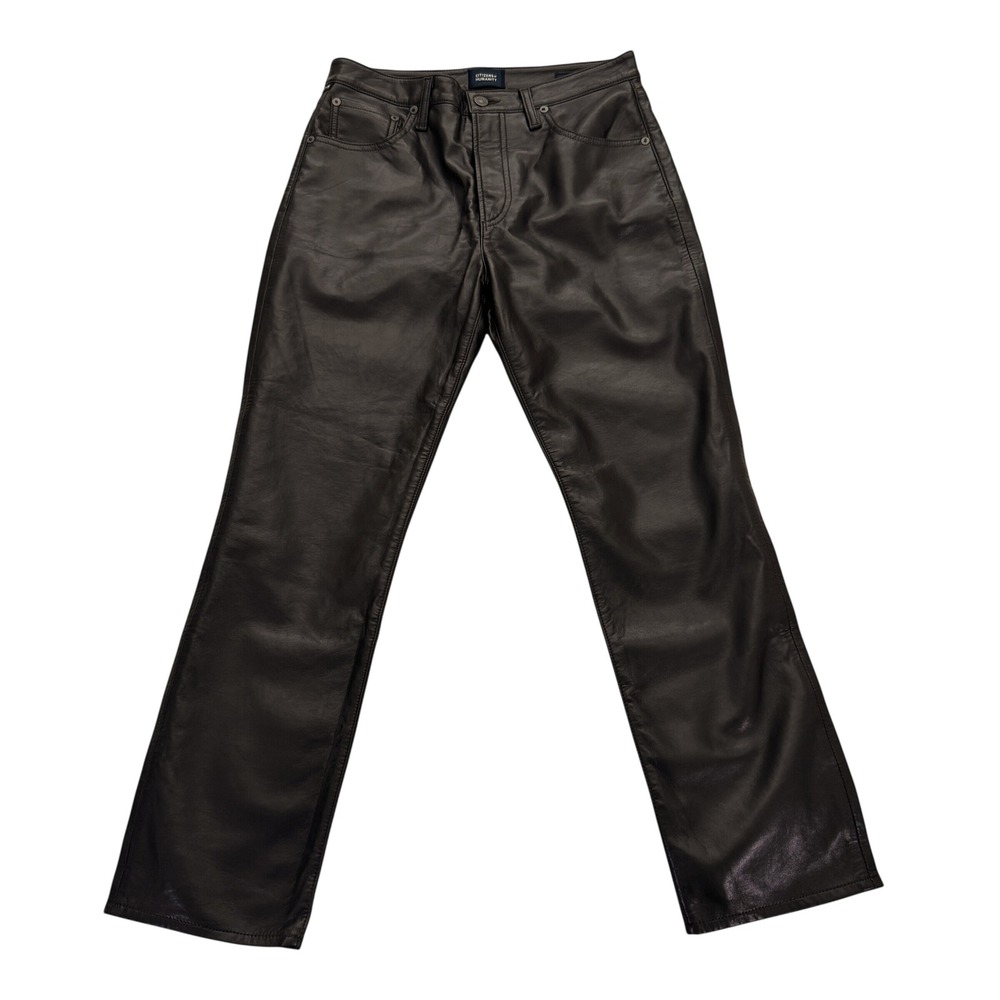 CITIZENS OF HUMANITY Jolene Slim Straight Brown Recycled Leather Pants Size 27